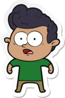 sticker of a cartoon staring man png