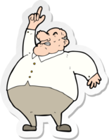 sticker of a cartoon big fat boss png