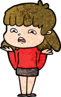 cartoon worried woman png