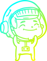 frio gradiente linha desenhando do uma feliz desenho animado astronauta png