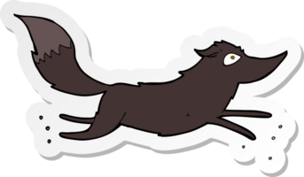 sticker van een rennende cartoonwolf png