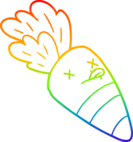 arco iris degradado línea dibujo de un dibujos animados muerto Zanahoria png