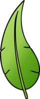 hand drawn gradient cartoon doodle of a green long leaf png