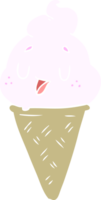 cute flat color style cartoon ice cream png