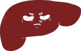 flat color style cartoon liver png