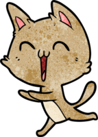 gato de desenho animado feliz miando png