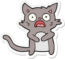 sticker of a cartoon horrified cat png