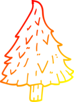 calentar degradado línea dibujo de un dibujos animados Navidad árbol png