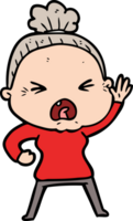 cartoon angry old woman png