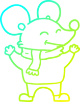 cold gradient line drawing of a cartoon mouse png