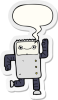 cartoon robot with speech bubble sticker png