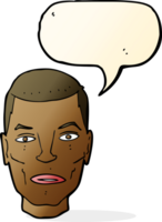 cartoon serious male face with speech bubble png