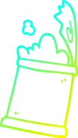 cold gradient line drawing of a cartoon open can of food png