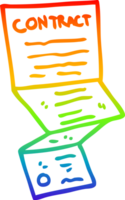 regenboog helling lijn tekening van een tekenfilm lang contract png