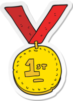 pegatina de una medalla de primer lugar de dibujos animados png