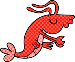 cómic libro estilo peculiar dibujos animados contento camarón png