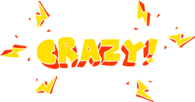 piatto colore illustrazione di grido pazzo png