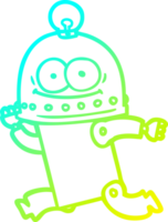 verkoudheid helling lijn tekening van een gelukkig karton robot met licht lamp png