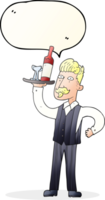 hand drawn speech bubble cartoon waiter png