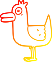 warm gradient line drawing of a cartoon sea gull png