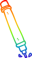 rainbow gradient line drawing of a cartoon marker pen png