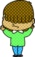 cartoon boy with untidy hair png