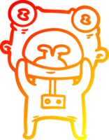 warm gradient line drawing of a cartoon weird alien communicating png