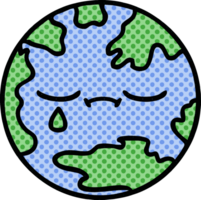 comic book style cartoon of a planet earth png