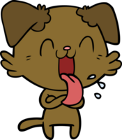 cartoon panting dog png