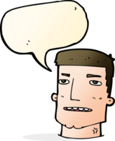 cartone animato maschio testa con discorso bolla png