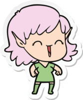 sticker of a cartoon elf girl png