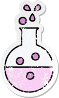 distressed sticker of a cute cartoon chemistry tube png