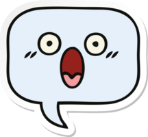 sticker of a cute cartoon speech bubble png