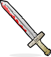 hand drawn cartoon bloody sword png