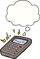 cartoon calculator with thought bubble png