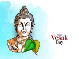 Happy Vesak day festival celebration spiritual background design vector