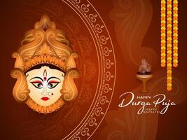 Happy Durga puja and happy Navratri festival decorative cultural greeting background vector