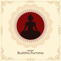 Happy Buddha Purnima Indian festival cultural background illustration vector