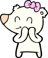 shy female polar bear cartoon png