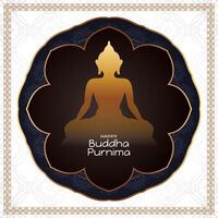 Happy Buddha Purnima cultural Indian festival celebration card vector