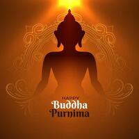 Happy Buddha Purnima cultural Indian festival background illustration vector