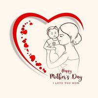 Modern Happy Mother's day celebration lovely background vector