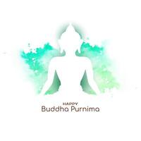 contento Buda purnima indio festival elegante saludo antecedentes vector