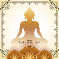 Happy Buddha Purnima Indian festival celebration greeting card vector