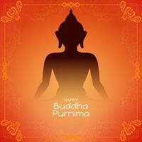 Happy Buddha Purnima Indian festival traditional background vector