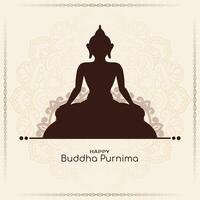 Elegant Happy Buddha Purnima Indian festival background vector