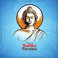 Beautiful Happy Buddha Purnima Indian festival celebration background vector