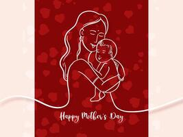 Happy Mother's day celebration adorable greeting background vector