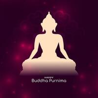 Happy Buddha Purnima Indian festival religious celebration card vector