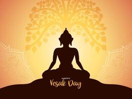 Happy Vesak day or mahavir jayanti background with lord buddha vector